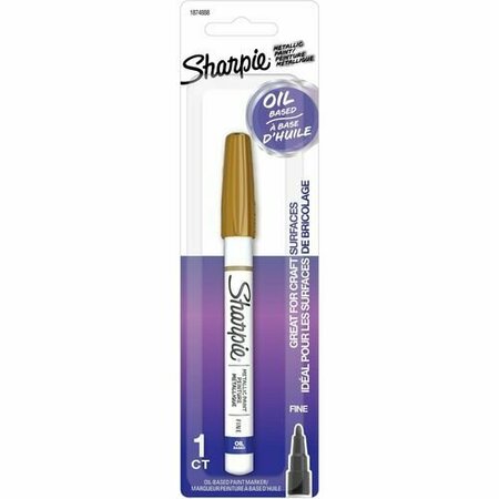 NEWELL BRANDS Sharpie Paint Marker, Oil-Based, Fine Point, Gold SAN1874888